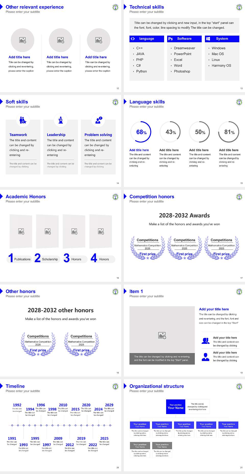 Biswa Bangla Biswabidyalay Resume PPT Template4:3 ratio PPT effect preview image3