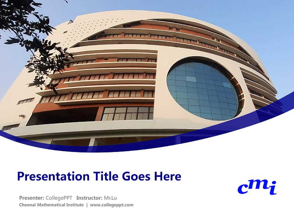 Chennai Mathematical Institute Course/Courseware Creation PPT Template4:3 ratio PPT effect preview image5