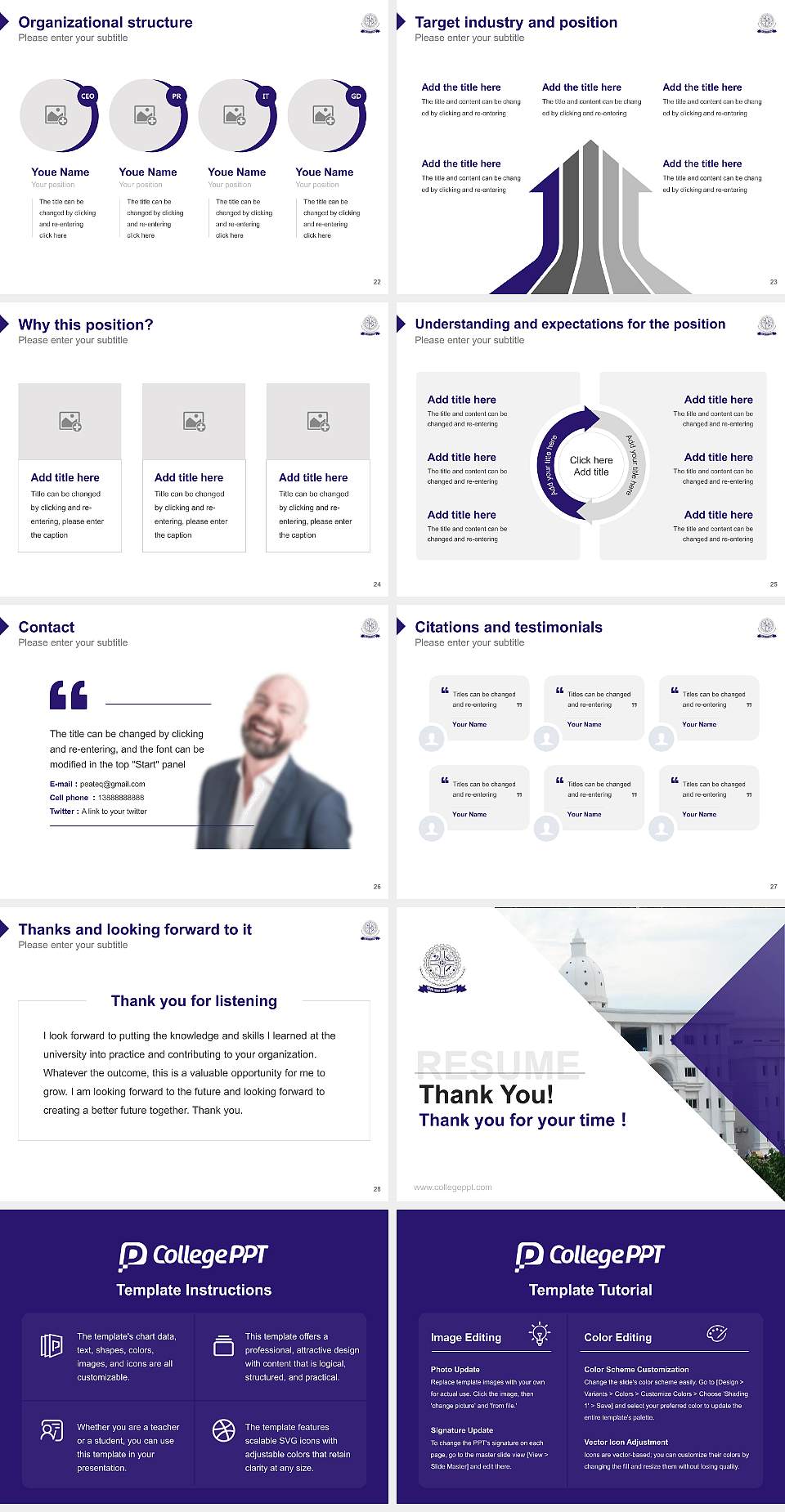 Bhagwant Global University Resume PPT Template4:3 ratio PPT effect preview image4