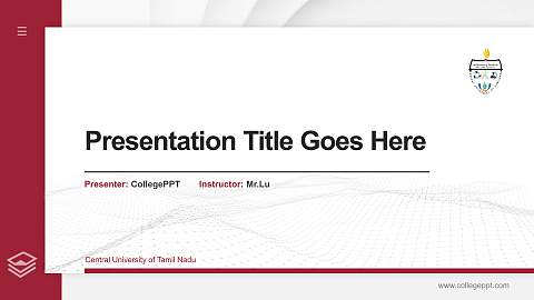 Central University of Tamil Nadu Thesis Proposal/Graduation Defense PPT Template