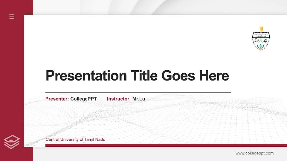 Central University of Tamil Nadu Thesis Proposal/Graduation Defense PPT Template16:9 ratio PPT effect preview image