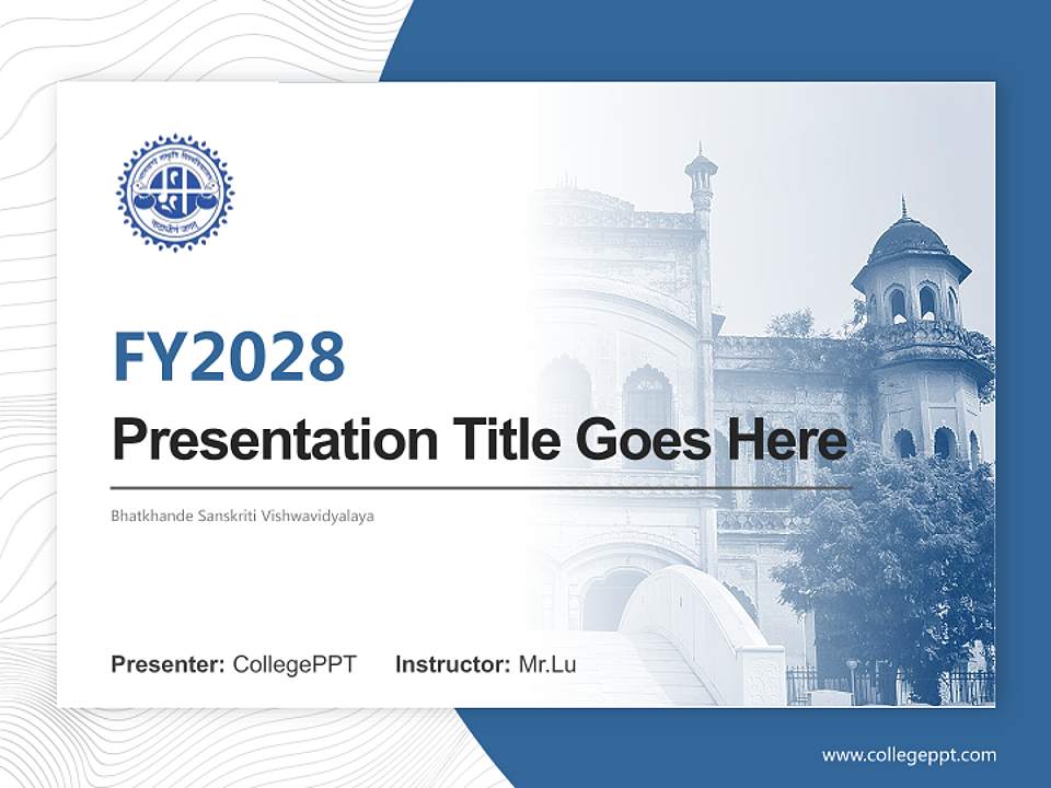 Bhatkhande Sanskriti Vishwavidyalaya Academic Presentation/Research Findings Report PPT Template4:3 ratio PPT effect preview image5