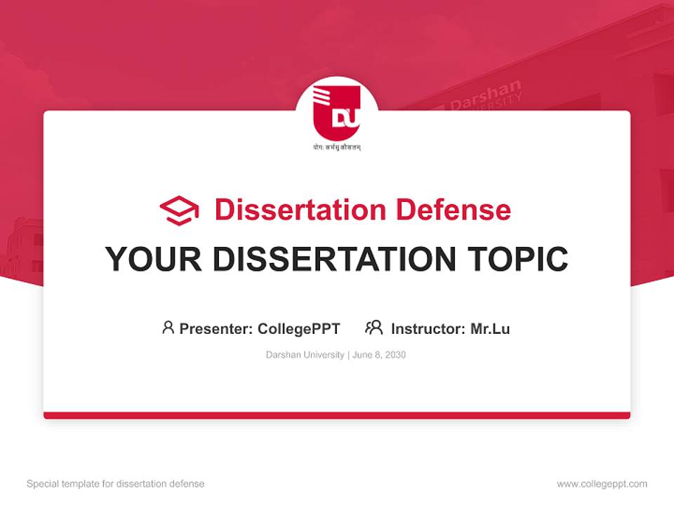 Darshan University Graduation Thesis Defense PPT Template4:3 ratio PPT effect preview image7