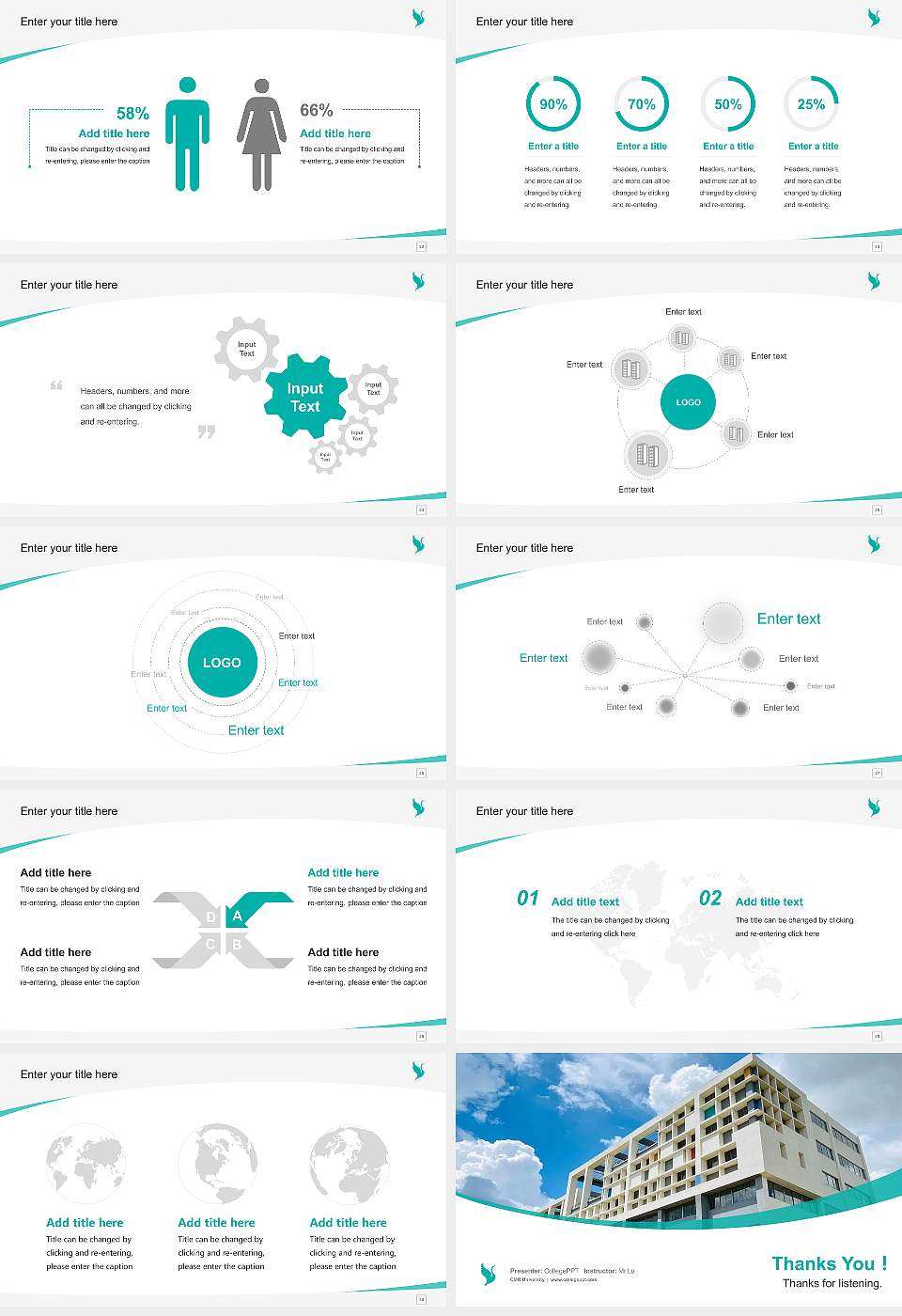 CMR University Course/Courseware Creation PPT Template16:9 ratio PPT effect preview image4