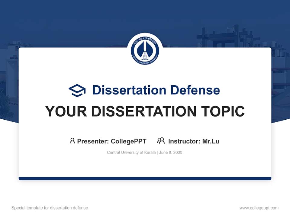 Central University of Kerala Graduation Thesis Defense PPT Template4:3 ratio PPT effect preview image7