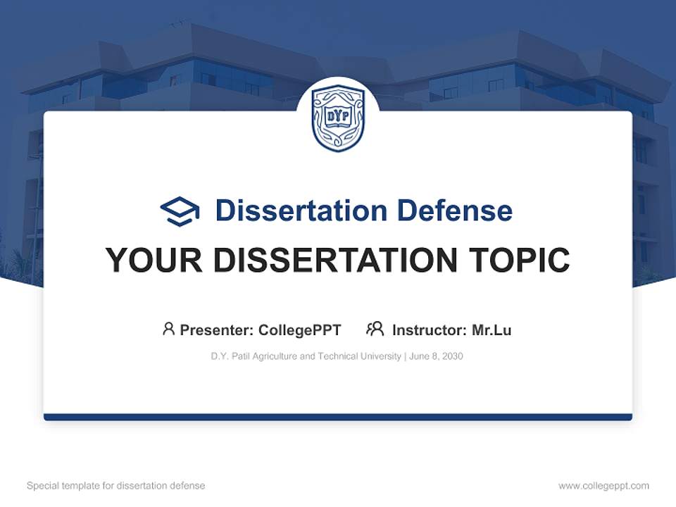 D.Y. Patil Agriculture and Technical University Graduation Thesis Defense PPT Template4:3 ratio PPT effect preview image7