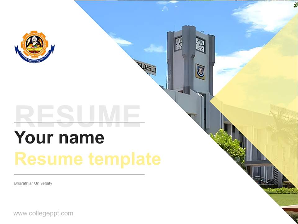 Bharathiar University Resume PPT Template4:3 ratio PPT effect preview image5