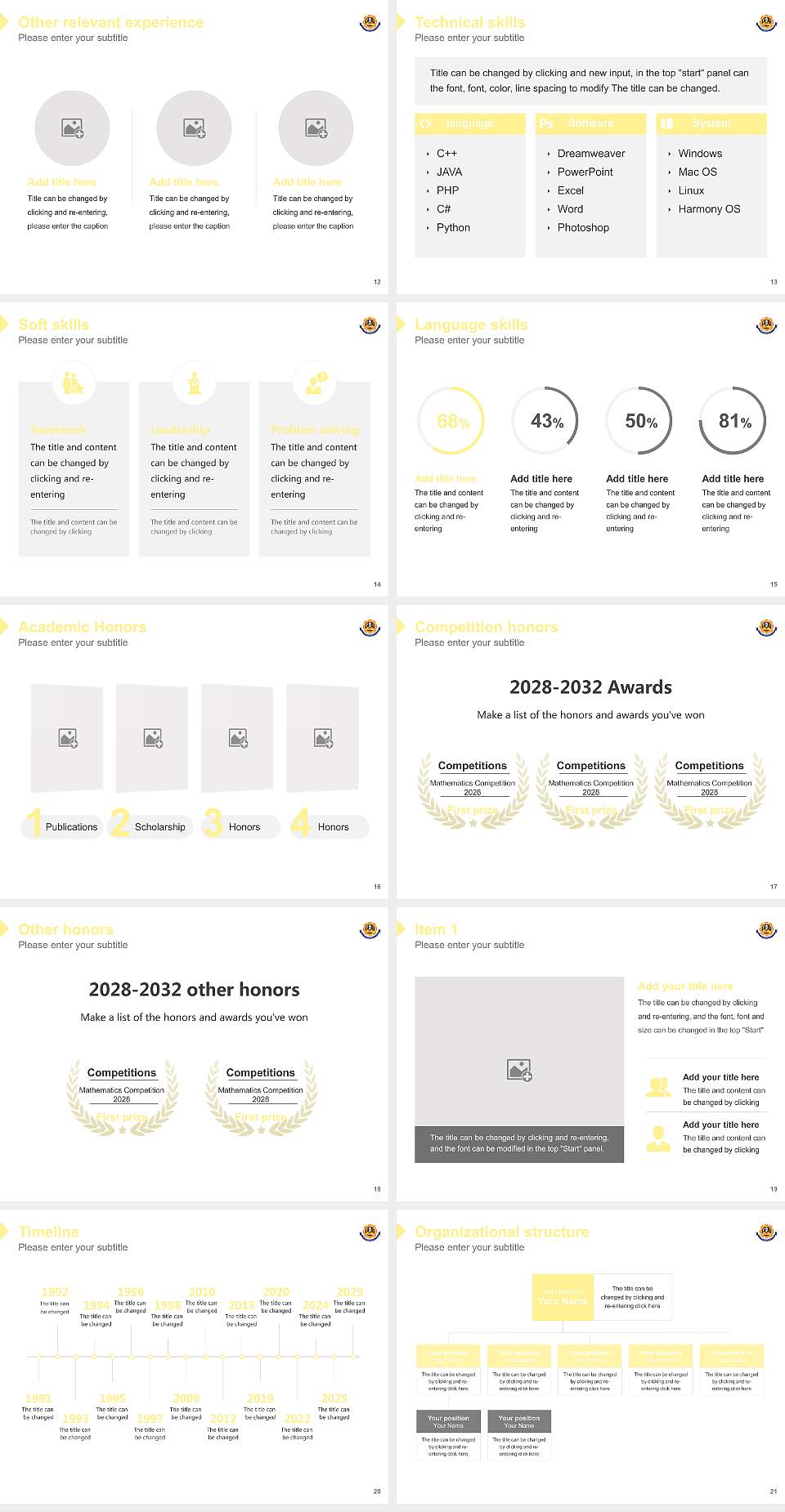Bharathiar University Resume PPT Template4:3 ratio PPT effect preview image3