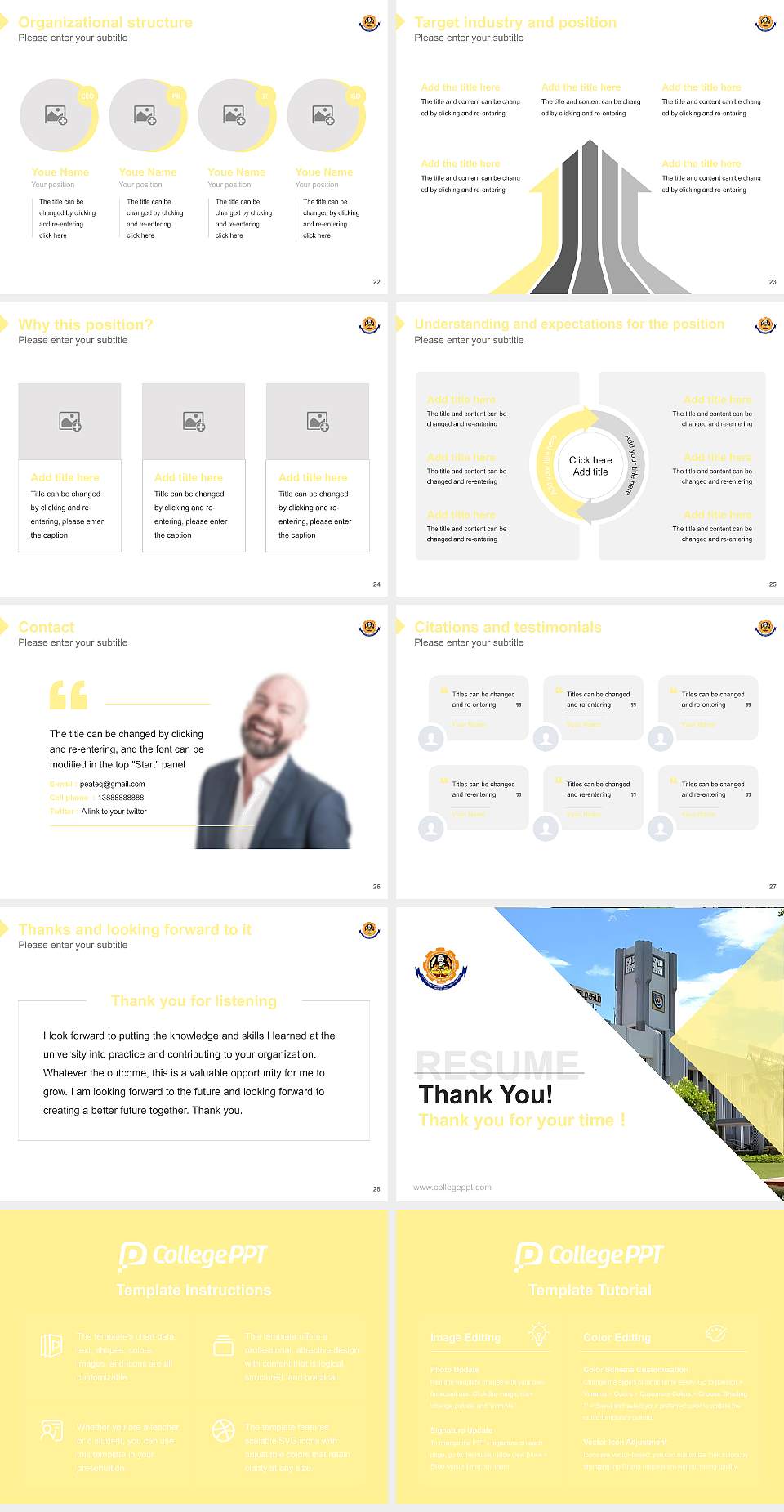 Bharathiar University Resume PPT Template4:3 ratio PPT effect preview image4