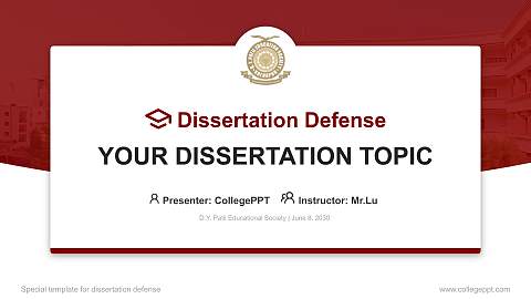 D.Y. Patil Educational Society Graduation Thesis Defense PPT Template