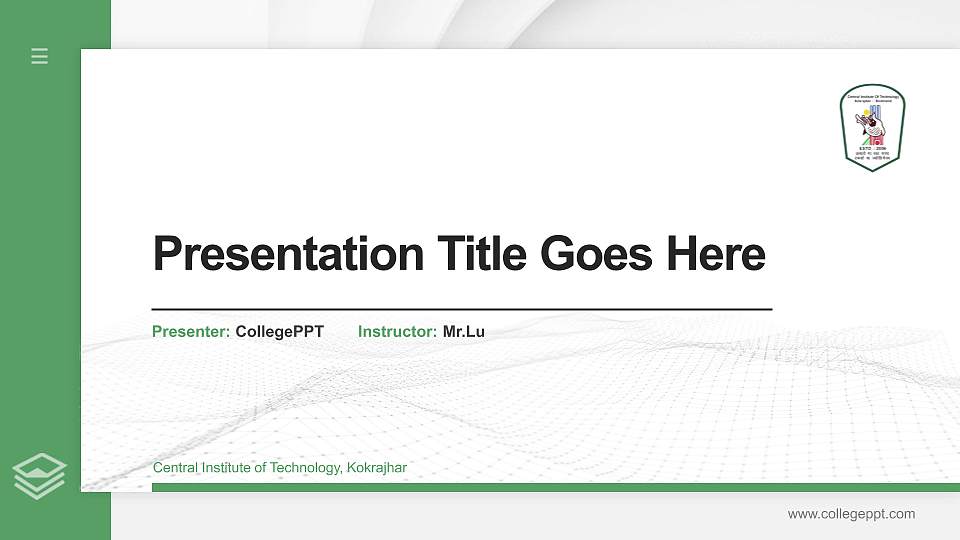 Central Institute of Technology, Kokrajhar Thesis Proposal/Graduation Defense PPT Template16:9 ratio PPT effect preview image