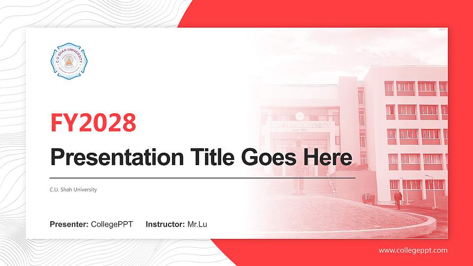 C.U. Shah University Academic Presentation/Research Findings Report PPT Template16:9 ratio PPT effect preview image