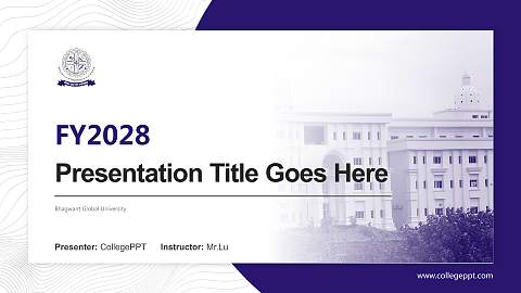 Bhagwant Global University Academic Presentation/Research Findings Report PPT Template