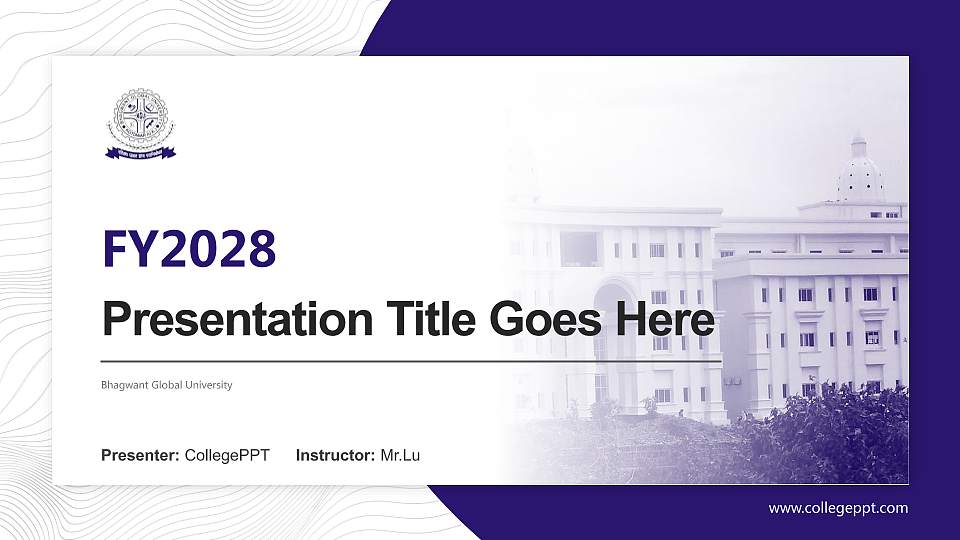 Bhagwant Global University Academic Presentation/Research Findings Report PPT Template16:9 ratio PPT effect preview image