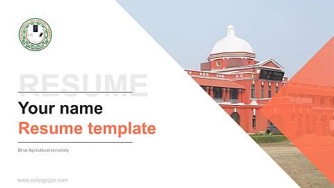 Bihar Agricultural University Resume PPT Template