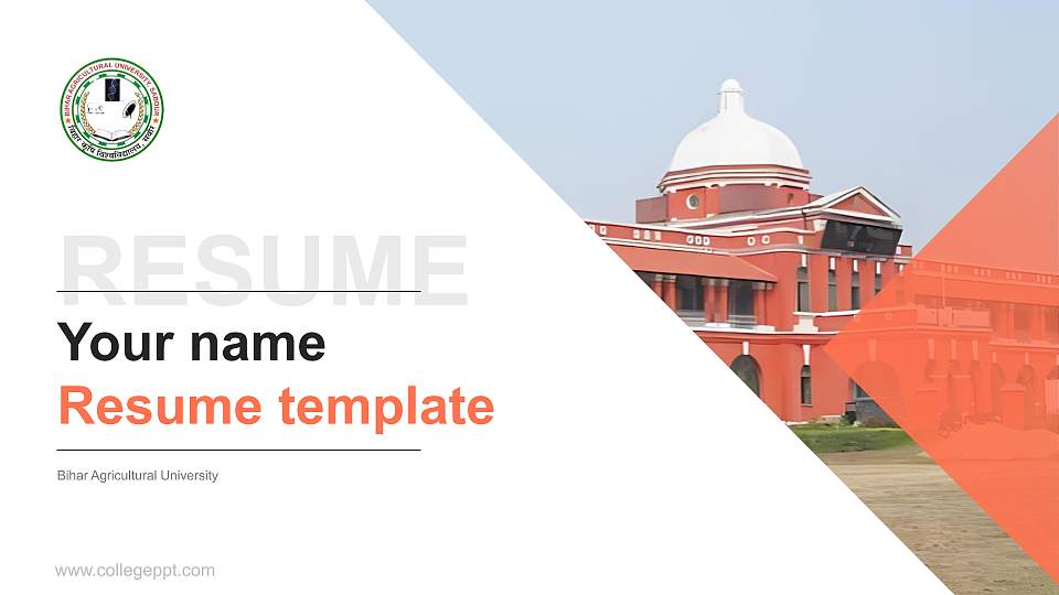 Bihar Agricultural University Resume PPT Template16:9 ratio PPT effect preview image