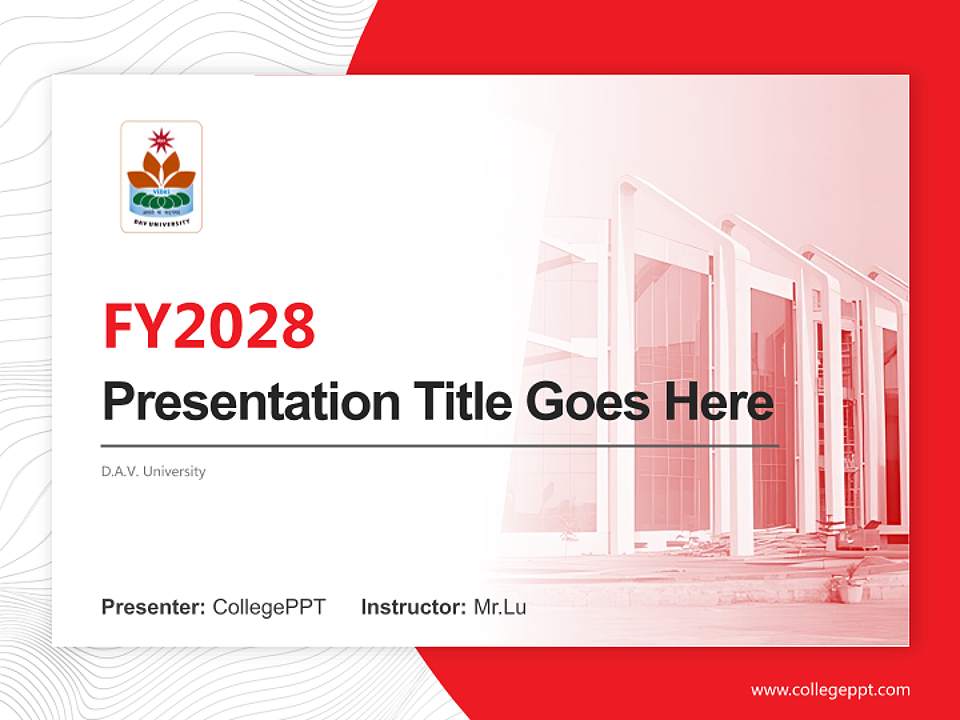 D.A.V. University Academic Presentation/Research Findings Report PPT Template4:3 ratio PPT effect preview image5
