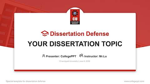 Chandigarh University Graduation Thesis Defense PPT Template