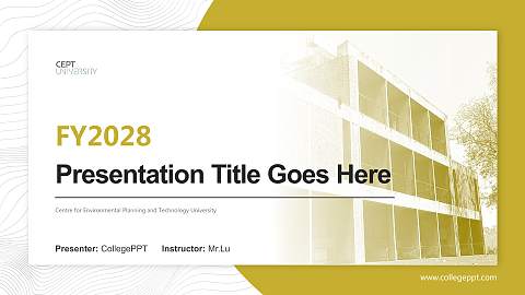 Centre for Environmental Planning and Technology University Academic Presentation/Research Findings Report PPT Template