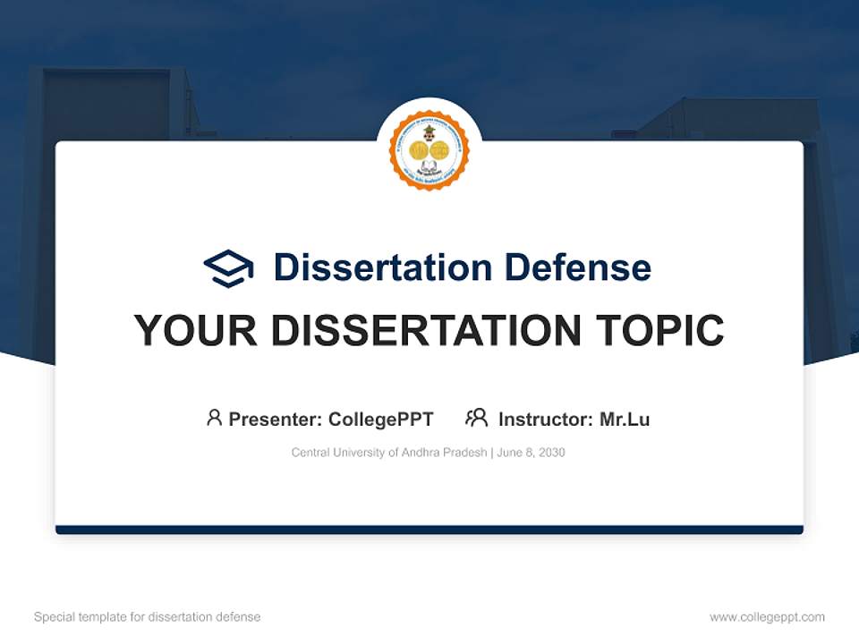 Central University of Andhra Pradesh Graduation Thesis Defense PPT Template4:3 ratio PPT effect preview image7