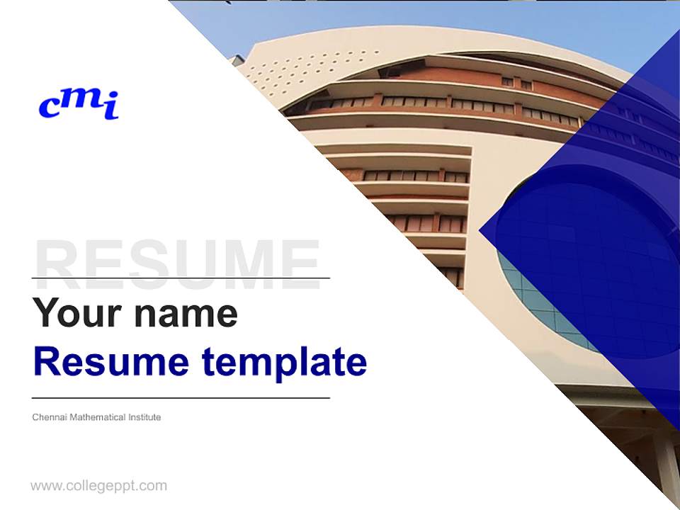 Chennai Mathematical Institute Resume PPT Template4:3 ratio PPT effect preview image5