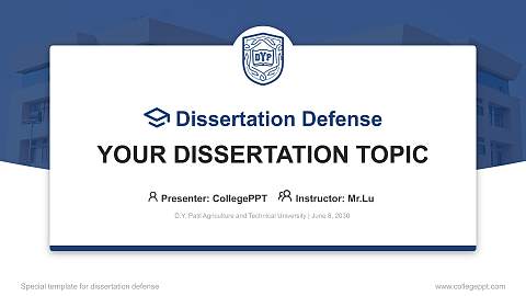 D.Y. Patil Agriculture and Technical University Graduation Thesis Defense PPT Template
