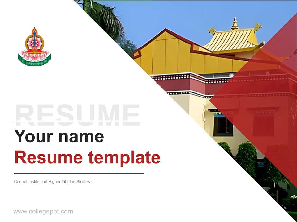 Central Institute of Higher Tibetan Studies Resume PPT Template4:3 ratio PPT effect preview image5