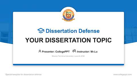 Bikaner Technical University Graduation Thesis Defense PPT Template