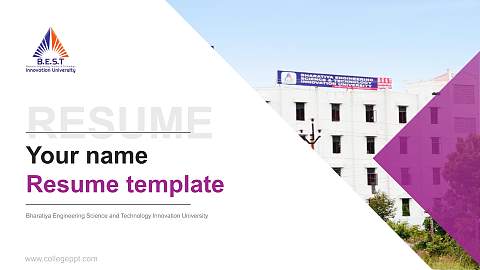 Bharatiya Engineering Science and Technology Innovation University Resume PPT Template