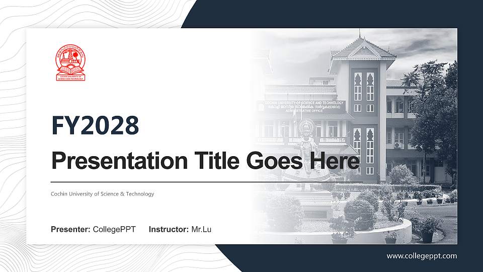 Cochin University of Science & Technology Academic Presentation/Research Findings Report PPT Template16:9 ratio PPT effect preview image