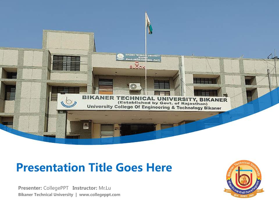 Bikaner Technical University Course/Courseware Creation PPT Template4:3 ratio PPT effect preview image5