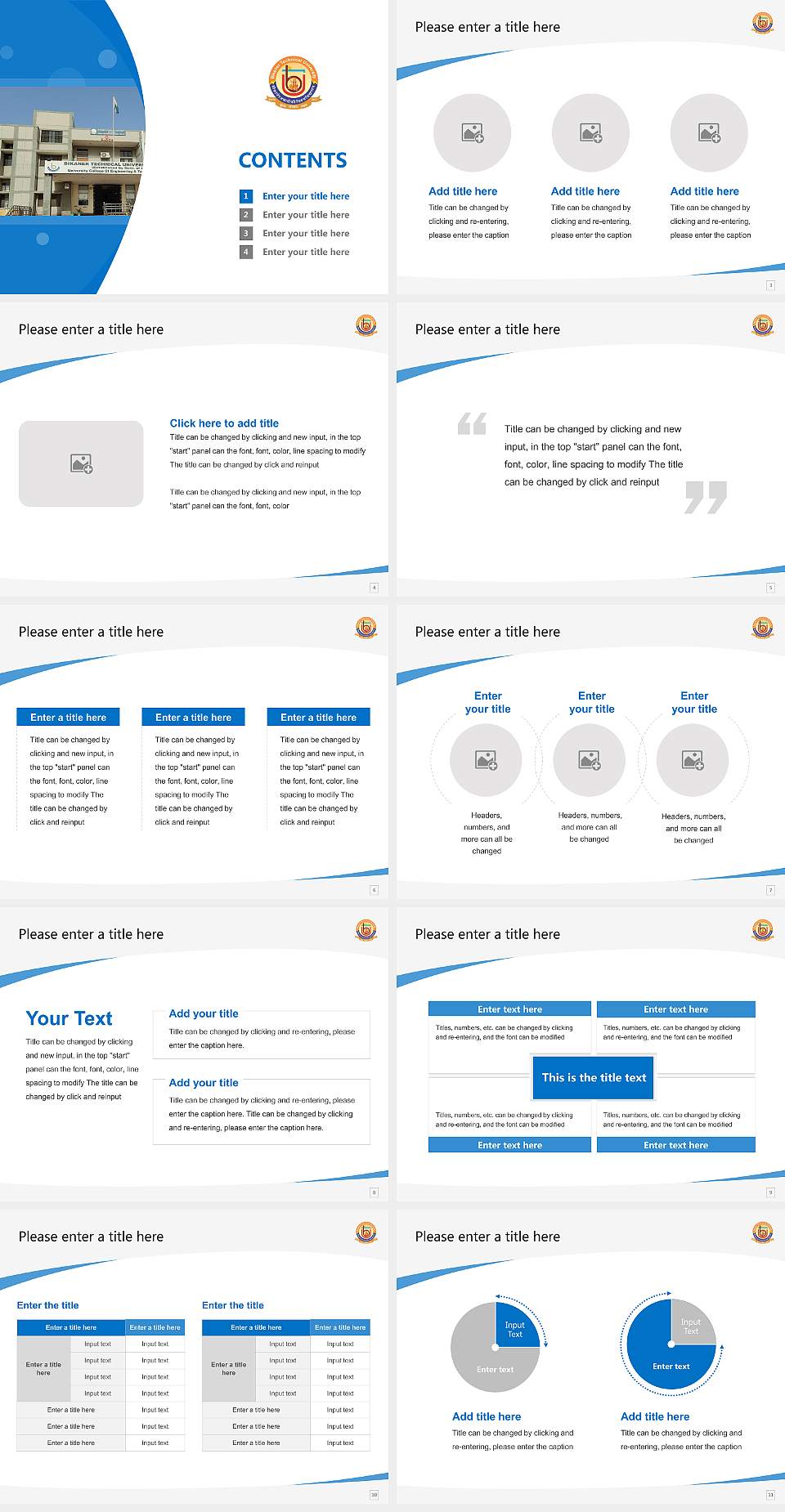 Bikaner Technical University Course/Courseware Creation PPT Template4:3 ratio PPT effect preview image2