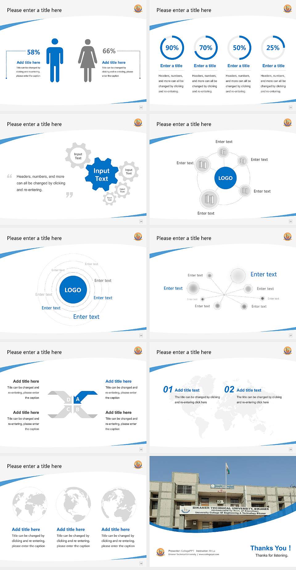 Bikaner Technical University Course/Courseware Creation PPT Template4:3 ratio PPT effect preview image4