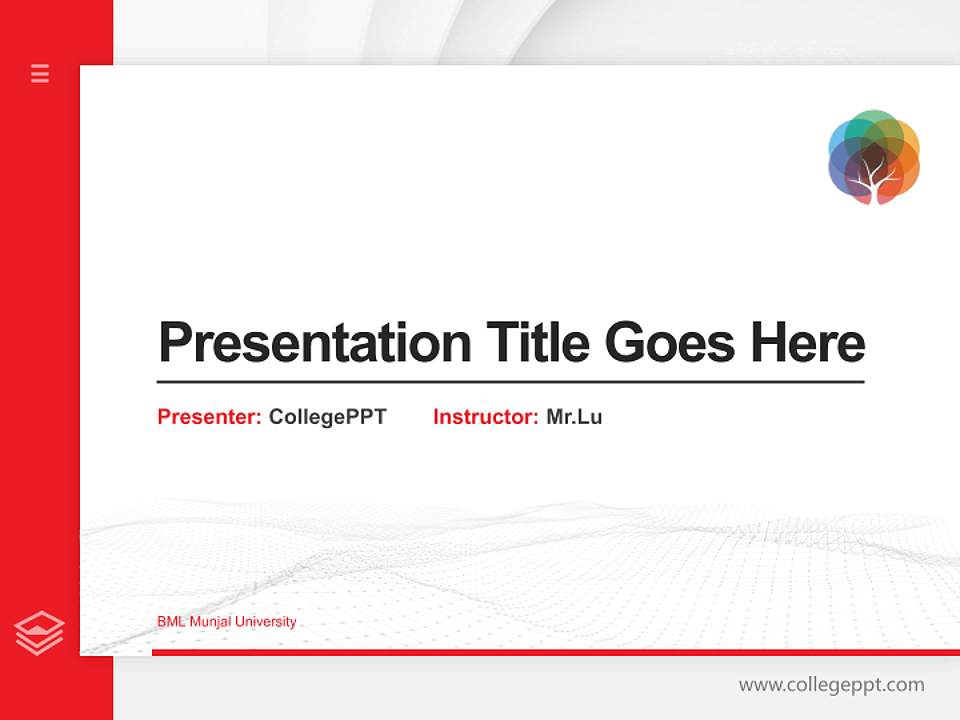 BML Munjal University Thesis Proposal/Graduation Defense PPT Template4:3 ratio PPT effect preview image5