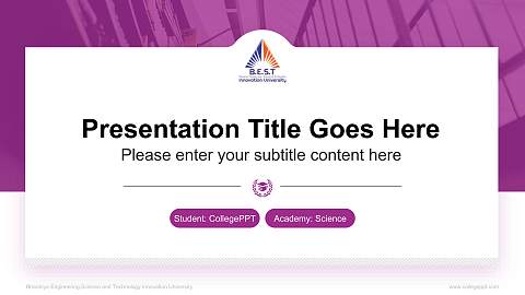 Bharatiya Engineering Science and Technology Innovation University National Scholarship Defense PPT Template