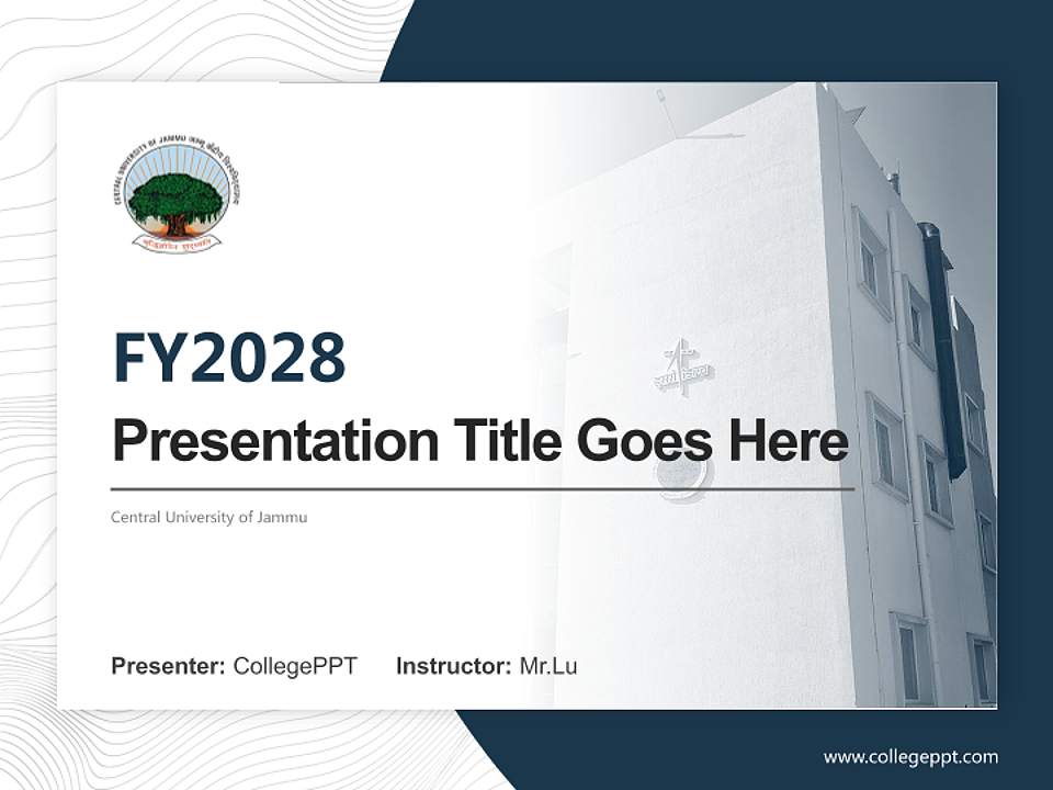 Central University of Jammu Academic Presentation/Research Findings Report PPT Template4:3 ratio PPT effect preview image5