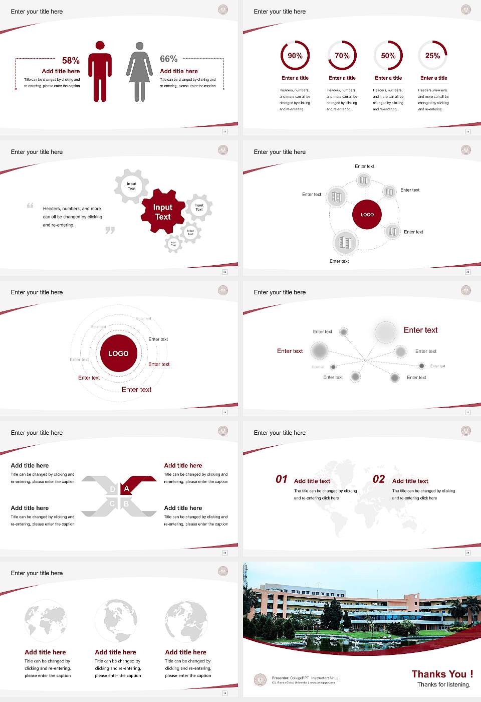 C.V. Raman Global University Course/Courseware Creation PPT Template16:9 ratio PPT effect preview image4