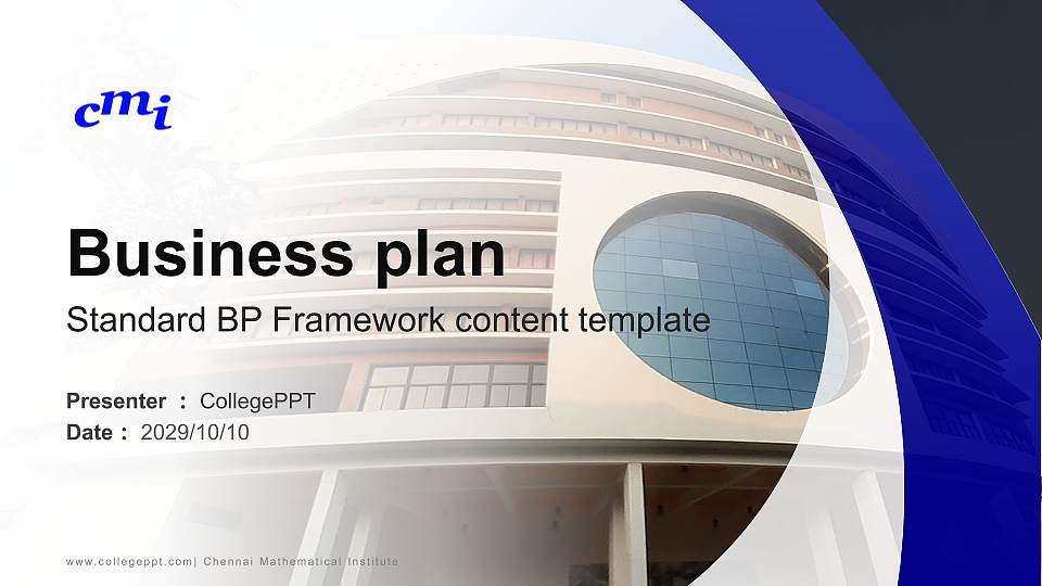 Chennai Mathematical Institute Competition/Entrepreneurship Contest PPT Template16:9 ratio PPT effect preview image