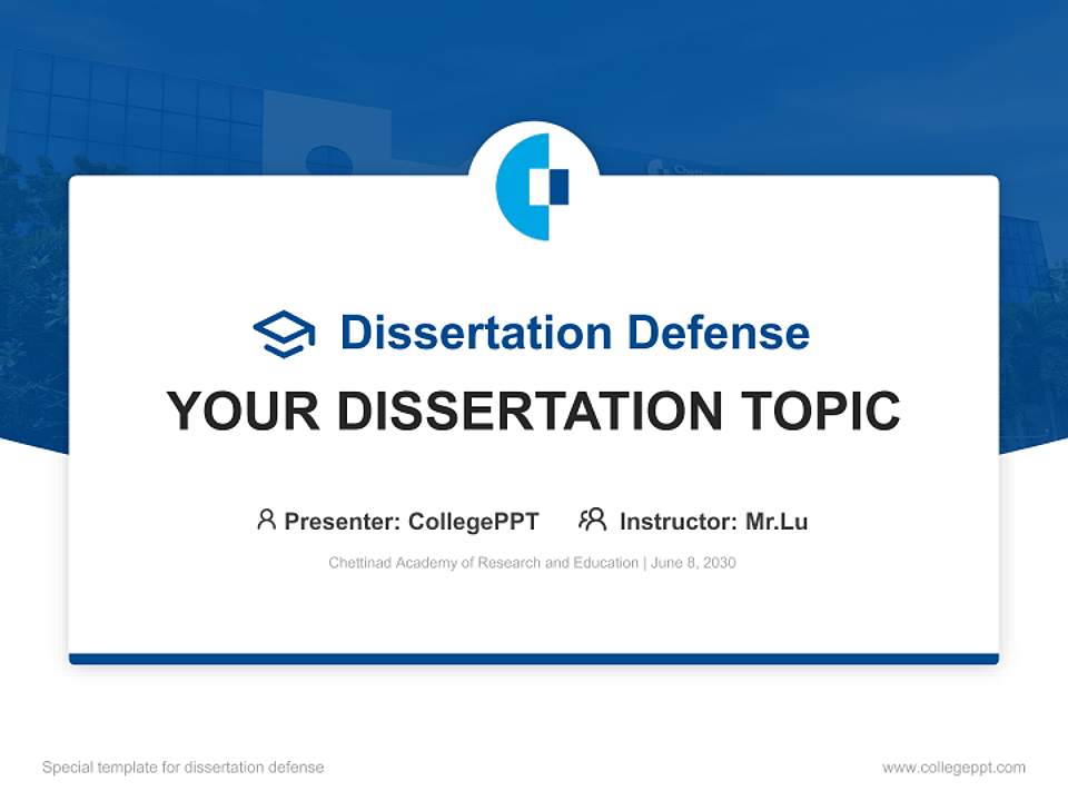 Chettinad Academy of Research and Education Graduation Thesis Defense PPT Template4:3 ratio PPT effect preview image7