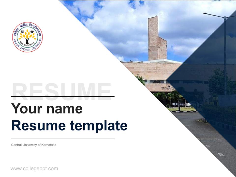 Central University of Karnataka Resume PPT Template4:3 ratio PPT effect preview image5