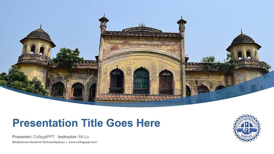 Bhatkhande Sanskriti Vishwavidyalaya Course/Courseware Creation PPT Template16:9 ratio PPT effect preview image