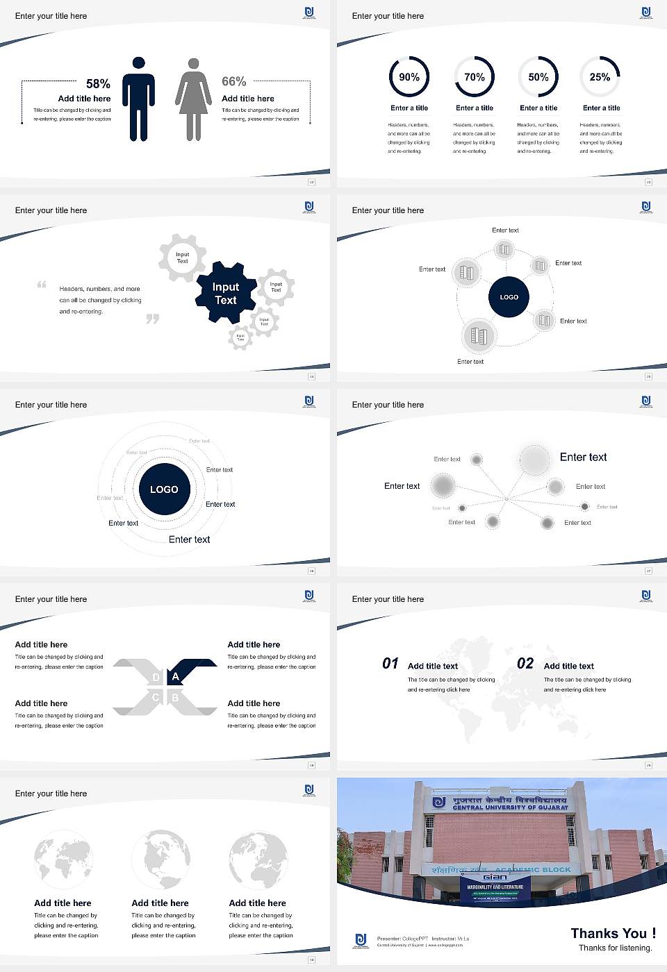Central University of Gujarat Course/Courseware Creation PPT Template16:9 ratio PPT effect preview image4