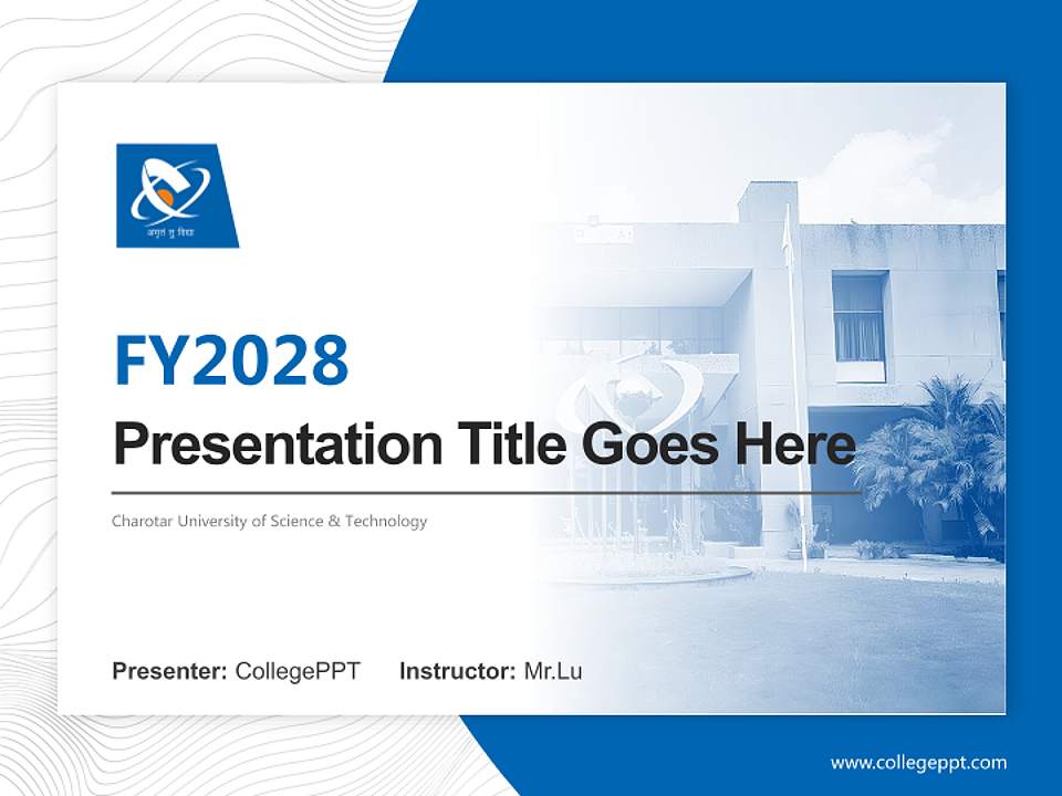 Charotar University of Science & Technology Academic Presentation/Research Findings Report PPT Template4:3 ratio PPT effect preview image5