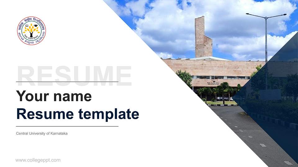 Central University of Karnataka Resume PPT Template16:9 ratio PPT effect preview image
