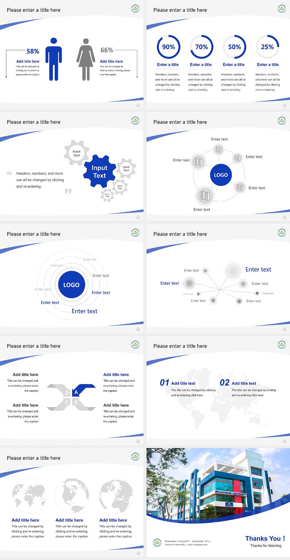 Brainware University Course/Courseware Creation PPT Template4:3 ratio PPT effect preview image4