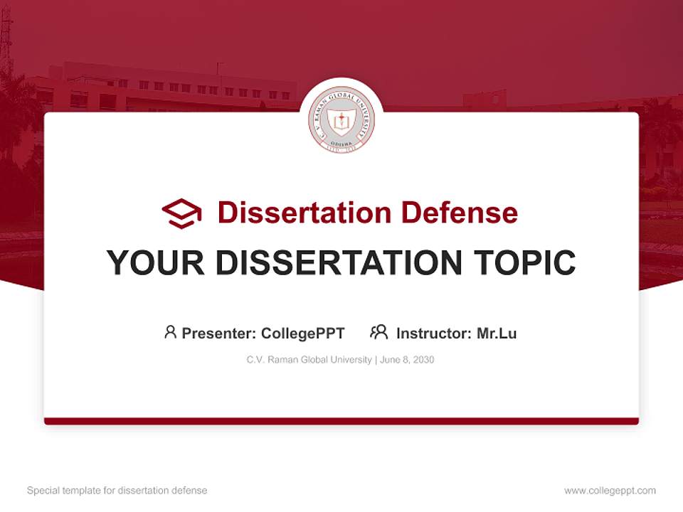 C.V. Raman Global University Graduation Thesis Defense PPT Template4:3 ratio PPT effect preview image7