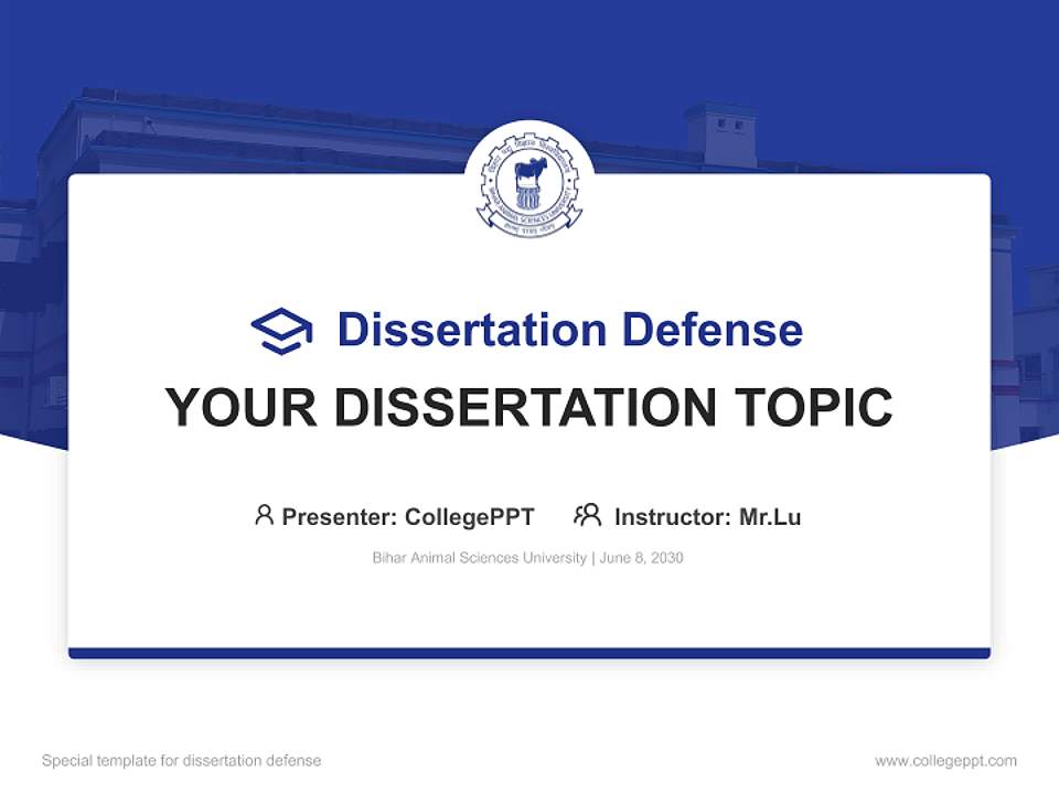 Bihar Animal Sciences University Graduation Thesis Defense PPT Template4:3 ratio PPT effect preview image7