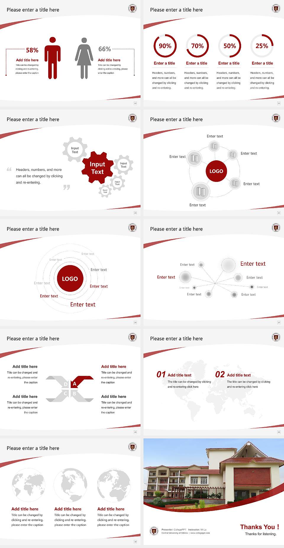 Central University of Odisha Course/Courseware Creation PPT Template4:3 ratio PPT effect preview image4