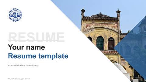 Bhatkhande Sanskriti Vishwavidyalaya Resume PPT Template