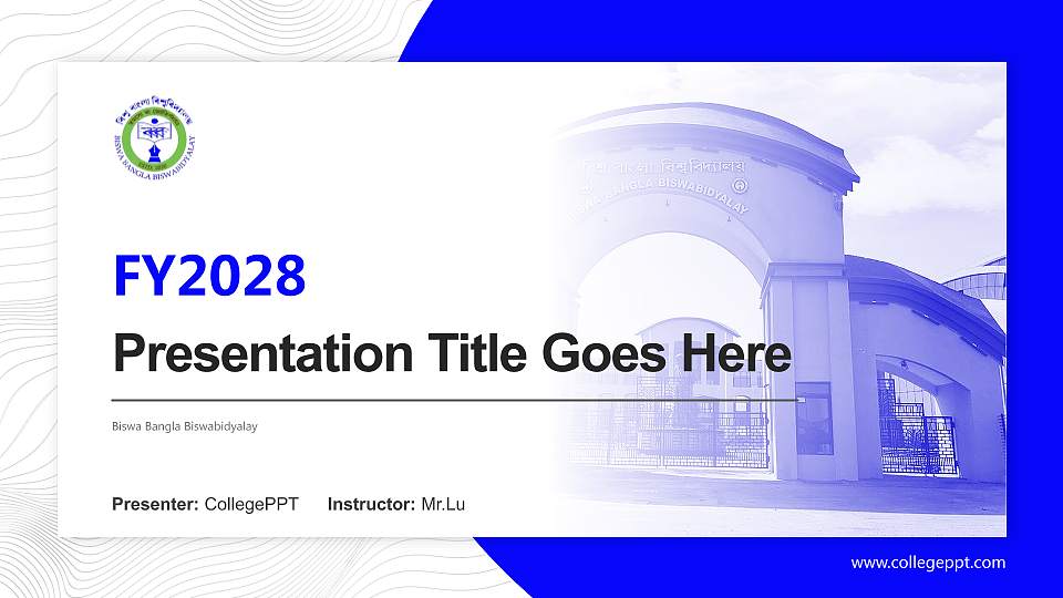 Biswa Bangla Biswabidyalay Academic Presentation/Research Findings Report PPT Template16:9 ratio PPT effect preview image